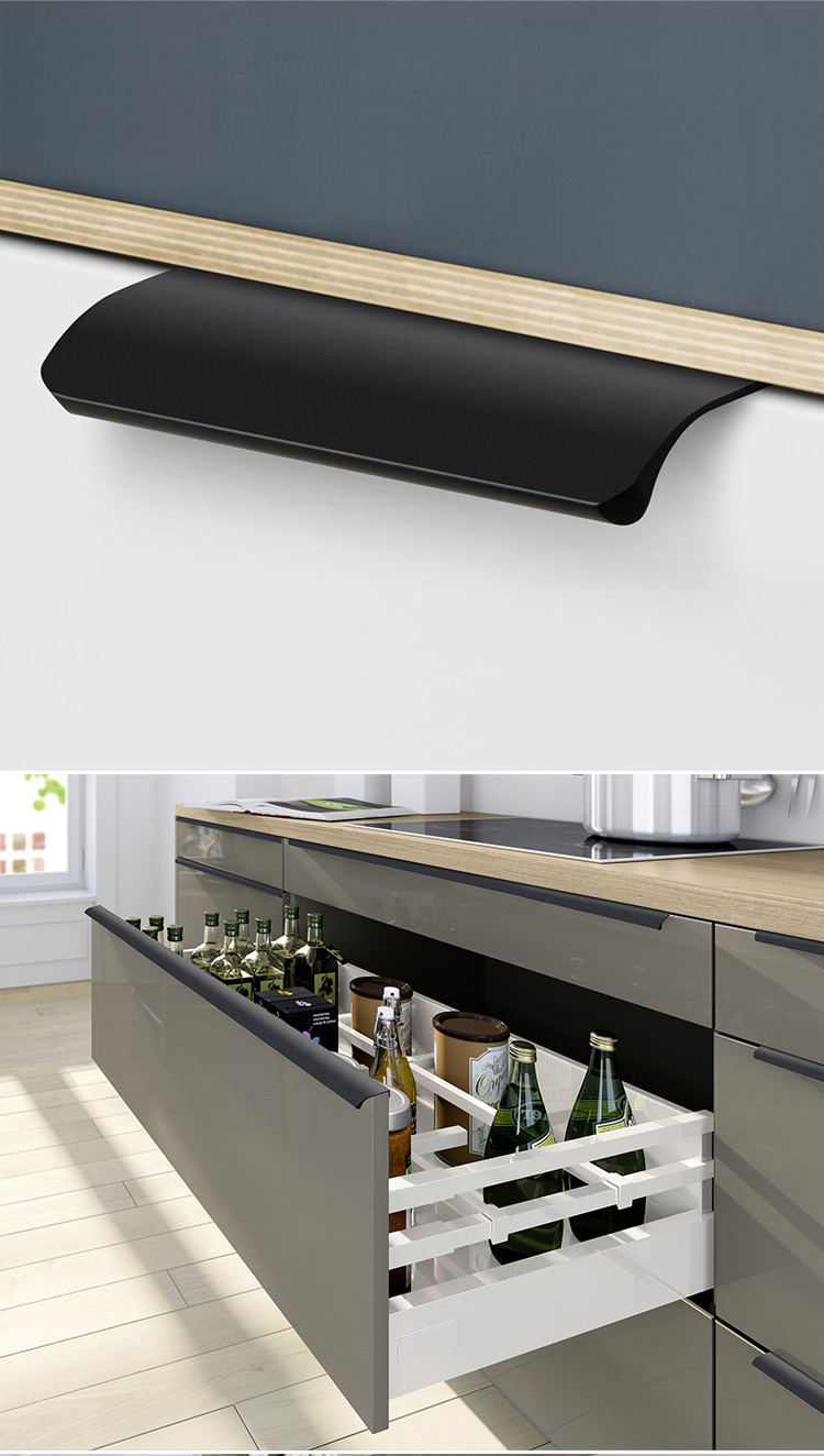 EADER Simple aluminum oxide wardrobe handle high quality cabinet black handle