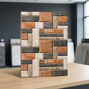 Carreaux muraux en céramique numérique effet pierre sablée 30x60 cm, finition mate, design 3D en relief pour extérieurs de maison - Product Image 1