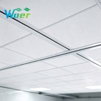 Grille de plafond suspendue noire peinte en T, barre centrale noire, panneaux de plafond pour la décoration intérieure de la maison
