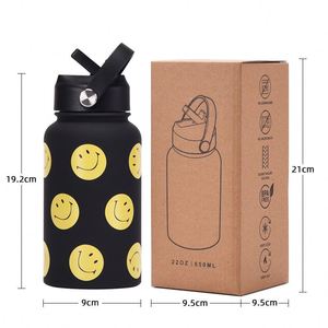 Fashion Portable Portable Straw Water <b>Bottle</b> Stainless Steel Large Diameter Sports Water <b>Bottle</b> Printing Design 650ml - Product Image 4