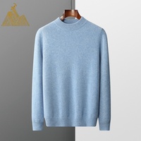 Pull en cachemire pur à 100 % pour homme, col montant, double fil, épais, chaud, doux, pour l'hiver, pull-over unisexe, tricoté
