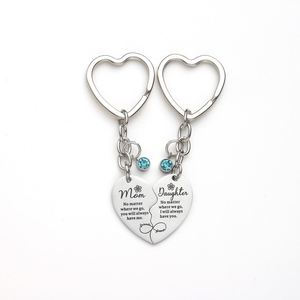 Embossed Stainless Steel Metal Keychain, Heart Hugging <b>Couple</b> <b>Necklace</b> Gift - Product Image 2
