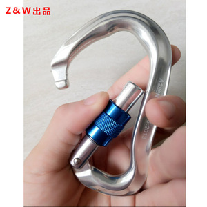 Mosquetón de Escalada Metálico con Cierre de Seguridad Azul, Gancho de Seguridad para Escalada en Roca al Aire Libre - Product Image 3