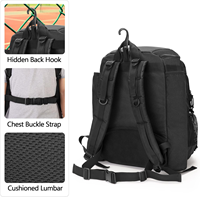 Sac de baseball pour adultes et jeunes Sac à dos de baseball Sac de softball avec support de casque Compartiment à chaussures