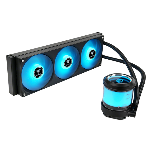 Custom 360mm Liquid CPU Cooler - AIO Water Cooling Kit with Aluminum Radiator & Copper Base  Quiet PWM ARGB Fans for PC