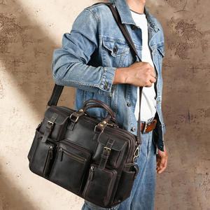 AndoBag - Maletín de Cuero Crazy Horse Vintage para Portátil de 15.5 Pulgadas para Hombre, Bolso de Mano de Piel de Vaca Genuina, Bolso de Hombro de Viaje 3061 - Product Image 3