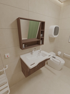 Modernas Barras de Soporte para Lavabos de Piedra Artificial No Porosa - Lavabo Colgante de Pared Ecológico de Grado Médico para Centros de Cuidado y Rehabilitación - Product Image 4