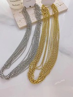 Kalung Emas Polos Fantastis LS-L2591 untuk Pria, Kalung Rantai Ular, Kalung Rantai Pilin Berlapis Perak