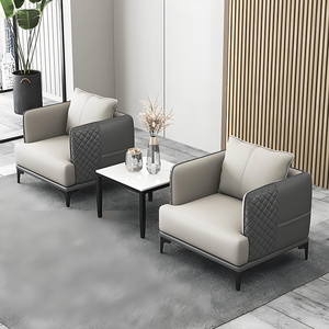 Business Office Sofa Coffee Table Combination Set Reception Casual Meeting Area Simple Office Sofa Set Office Waiting Room Sofa
