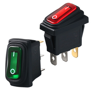 KCD3 Rocker <b>Switch</b> 3A 250V AC SPST With Red Green LED Indicator Panel Mount Nylon Black - Product Image 1