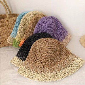 Chapeau Bob Femme en Papier à Grande Bordure Anti-UV pour Plage et Vacances Printemps-Été - Product Image 4