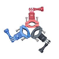 Support de guidon de vélo rotatif à 360° avec adaptateur 1/4, support de caméra en aluminium pour moto compatible GoPro Hero, DJI Action, Insta360