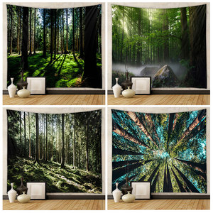 Lumière du soleil en streaming à travers la forêt arbre <span class=keywords><strong>tapisserie</strong></span> tenture murale pour <span class=keywords><strong>chambre</strong></span> salon collège - Product Image 2