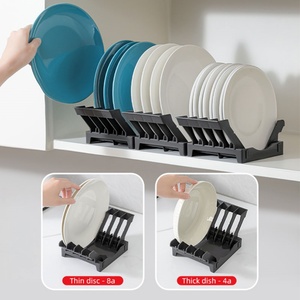 Kitchen Cabinet Drawer Organziers Adjustable Plastic Bowls and <b>Plates</b> Storage <b>Rack</b> Organizer Dish Drying <b>Rack</b> - Product Image 4