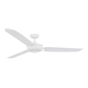 56-inch Vintage-Style Quiet 3-Blade White Ceiling Fan with 3 Speeds and <b>Pull</b> Chain - Product Image 1