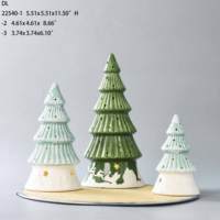 BESTCERA Árbol de Navidad creativo de porcelana con iluminación LED Cerámica Navidad Marvel Decoración Árbol de Navidad de cerámica con luz LED