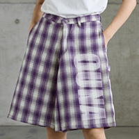 Ouna fabricant de vêtements personnalisé surdimensionné Plaid Baggy Shorts Streetwear sport été ample court pantalon Homme