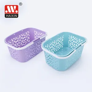 Alipis 2pcs plastic storage bin woven basket mini hamper weaved basket  woven hamper plastic baskets mini basket storage bins for shelves pantry