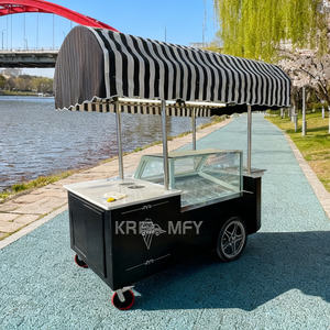 Carrito expendedor de flores y gelato con vitrina, congelador móvil para helados de calle - Product Image 3
