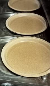 Assiette de repas ronde naturelle au son de riz biodégradable 12 pouces - Product Image 2