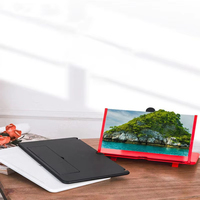 Loupe d'écran de téléphone portable 3D HD en plastique ABS flexible et support de bureau pour salon, bureau et lit