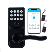 Cerradura Inteligente Biométrica con Huella Digital, Teclado Digital, WiFi Tuya, Almacenamiento en la Nube, Cerrojo TTLock para Seguridad en Apartamentos y Oficinas, Puerta de Madera