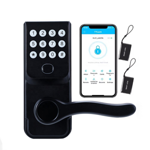 Serrure de porte électrique avec TTLock Smart Lock, empreinte digitale et Tuya pour stockage cloud, pour la sécurité des appartements, bureaux et <span class=keywords><strong>portes</strong></span> en bois - Product Image 1