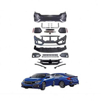 Kit de Conversión de Parachoques Delantero Estilo Type R para Honda Civic 2016-2019, Kit de Carrocería ABS con Rejilla OEM 04711-TGH-A00ZZ