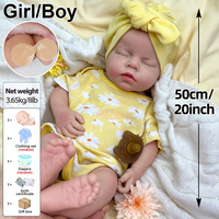 Poupée Reborn en Silicone Souple de 20 pouces, Corps Réaliste, Veines Vives, Cheveux Bouclés, Modèle Non Peint pour Coiffure et Collection DIY, Jouet Bébé Fille