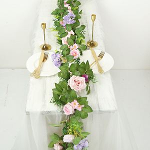 Guirlandes de pivoines artificielles FUYI, verdure printanière, décorations de table de mariage, guirlande en rotin, décoration de salle à manger à domicile - Product Image 3