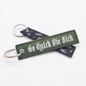 Portachiavi in Tessuto Ricamato con Logo Personalizzato, Alta Qualità, 'Remove Before Flight', Regalo Promozionale - Product Image 3