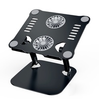 Support de refroidissement pour ordinateur portable OEM léger avec 2 ventilateurs RGB, pliable, réglable en hauteur, en aluminium