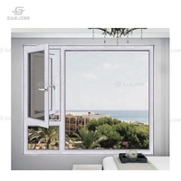 Puertas y ventanas residenciales personalizadas Aislamiento térmico Aislamiento acústico Ventanas abatibles de aluminio de doble vidrio