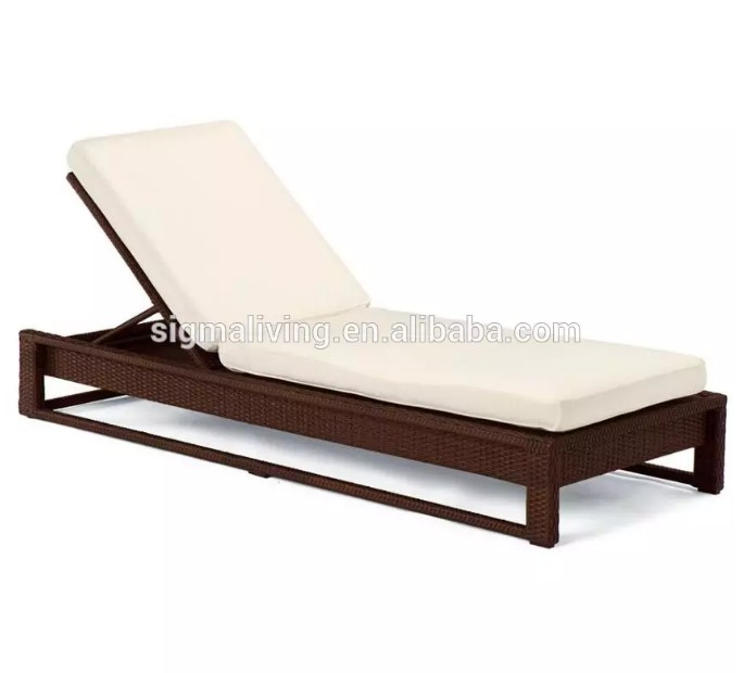 Patio Outdoor Furniture Garden Set Factory Price Hotel Pool Side Sun Lounger Sunbed PE Rattan Weaving Beach Daybed