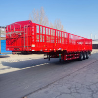 Semi-remorque en acier pour le transport de légumes, fruits, cultures et bétail, 2/3/4 essieux, capacité de charge 40-50 tonnes, usage intensif