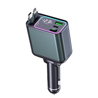 Chargeur de voiture rapide universel en alliage d'aluminium personnalisé 90W Max 2 câbles PD Type-C 12-24V