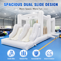 Parcours d'obstacles gonflable commercial d'extérieur de 24 pieds avec château sauteur, grand toboggan et piscine à balles pour parc d'attractions
