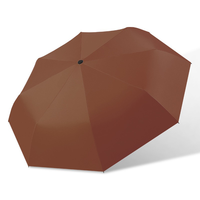 Parapluie pliable semi-automatique pour homme, trois plis, couleur unie, coupe-vent, pluie, impression personnalisée LOGO UV, vente en gros