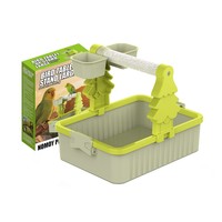 NOMOYPET Support de jeu multifonctionnel pour oiseaux, en forme d'arbre, avec plateau de collecte des excréments, mangeoire et abreuvoir