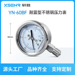 Manomètre en acier inoxydable Suzhou Xuan Sheng 60 mm 1 MPa 10 bars, analogique, double échelle, connexion filetée - Product Image 2