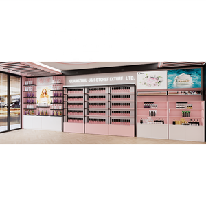 Nouveau magasin de cosmétiques idéal étagères présentoir rose <span class=keywords><strong>vitrine</strong></span> cosmétique robuste cosmétiques présentoir multicouche - Product Image 4