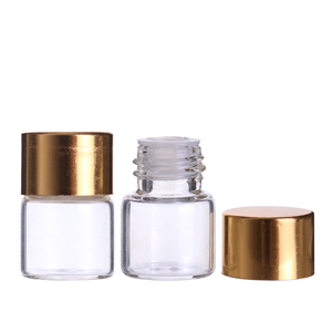 CN 1ml 2ml âmbar claro pequeno frascos de vidro tubular garrafas recipientes frasco com rolha e tampa pequena amostra - Product Image 5