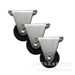 Furniture <b>Caster</b> Zinc Alloy Rubber <b>Wheel</b> Plate Mount Non Rotating For Drawer Chair - Product Image 2