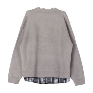 LOGO personnalisé OEM & ODM Chandail à deux chemises américain vintage de haute qualité avec surpiqûres pour hommes Chandails à col rond tendance tricots décontractés pour hommes - Product Image 2