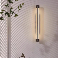 Luminaire mural LED linéaire en tube de verre transparent, design moderne et simple, lampe murale pour café