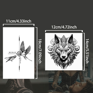 Tatuaggio Temporaneo Semi-Permanente Impermeabile Resistente al Sudore Dura 2 Settimane Realistico a Base di Erbe Anti-Frizione per Braccio e Gamba - Product Image 3