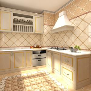 Gabinete de cocina en forma de L moderno de diseño personalizado, gabinetes modulares de madera de cerezo estilo granja, madera maciza Natural para cocinas - Product Image 6