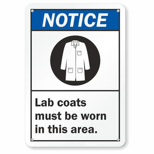 Avertissement - Les blouses de laboratoire doivent être portées dans cette zone - Product Image 1