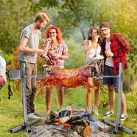 Créez du churrasco brésilien à la maison avec ce gril de rôtisserie professionnel avec moteur rôtit le poulet et le cochon entiers sans effort