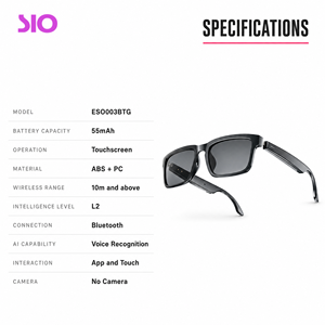 Occhiali da Sole con Traduzione AI, Occhiali Audio con Controllo Touch e Riconoscimento Vocale per Viaggi d'Affari e Riunioni - Product Image 4